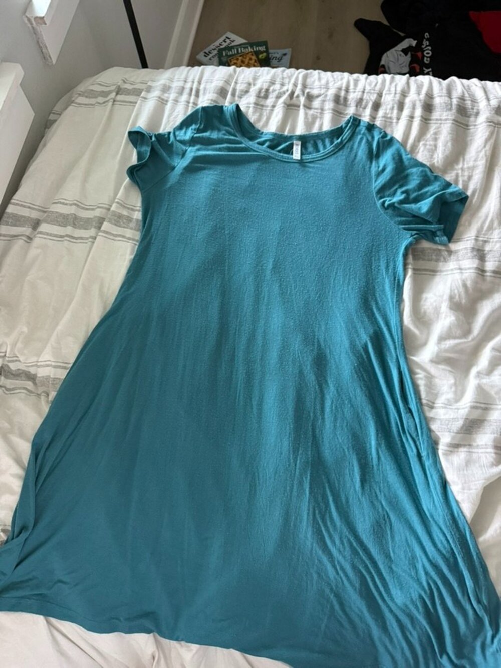 Korsis Teal Short Sleeve Swing Dress – Size XL